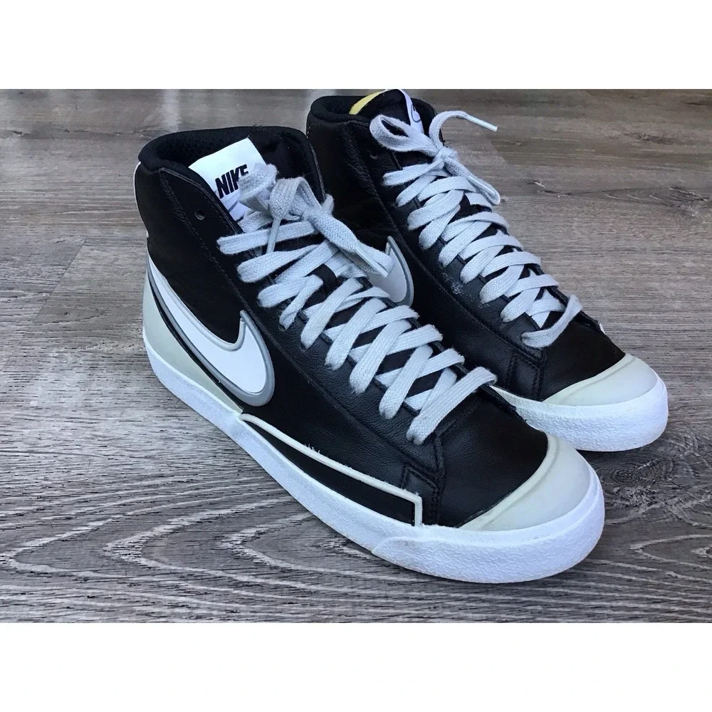 Nike Blazer Mid 77 Infinite Mens Size 7.5 US DA7233-001 Black White Leather Shoe